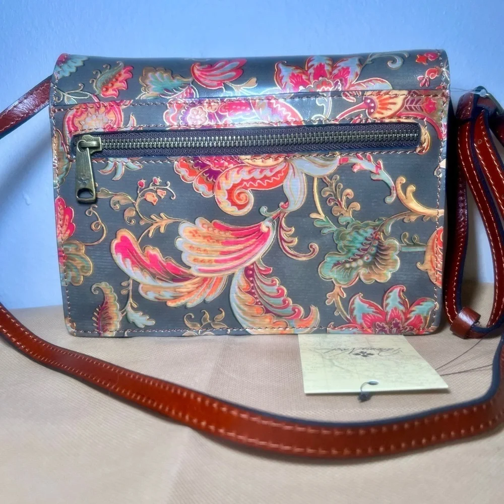 NWT Patricia Nash Leather Locri Crossbody- Vintage Italian Floral Paisley